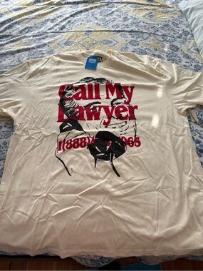 Market Studios Graphic 'Call My Lawyer' Short-Sleeve Tee in Cream